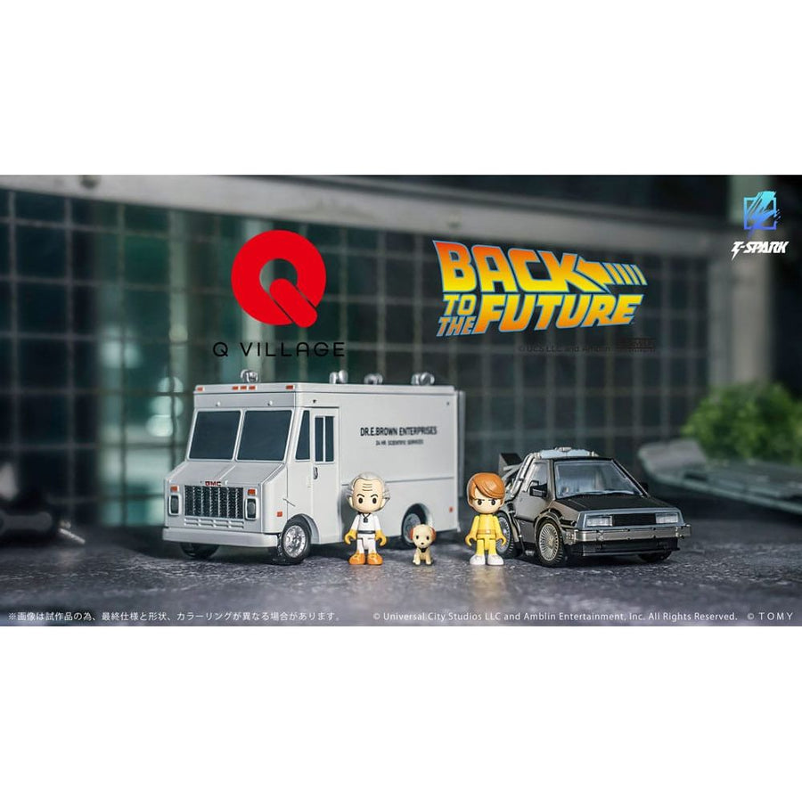 Back to the Future Q - Village Vehicles with mini - figures Time Machine Deluxe Set 9 cm - The Happy Toy Store