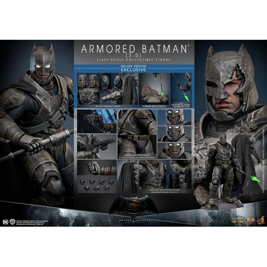 Batman v Superman: Dawn of Justice Movie Masterpiece Action Figure 1/6 Armored Batman 2.0 (Deluxe Version) 33 cm - The Happy Toy Store