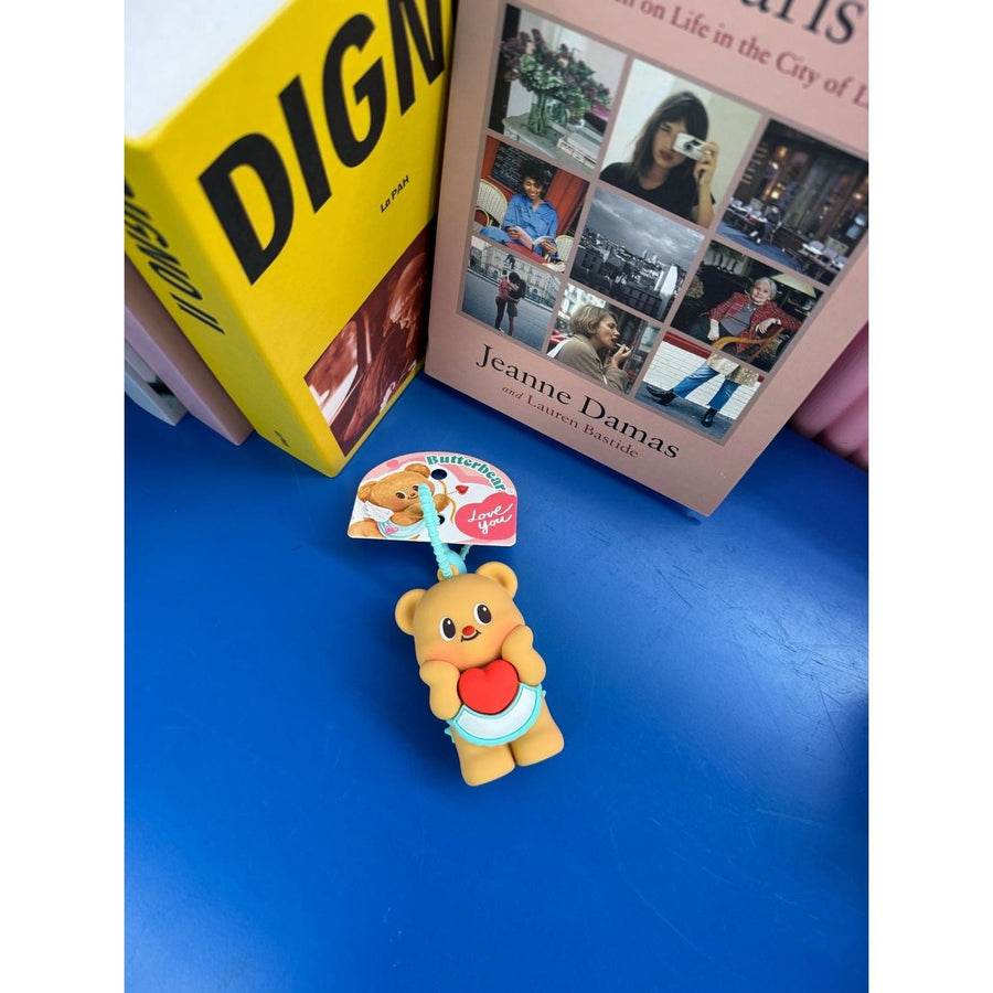 Butter Bear Heart Key Chain Bag Charm - The Happy Toy Store