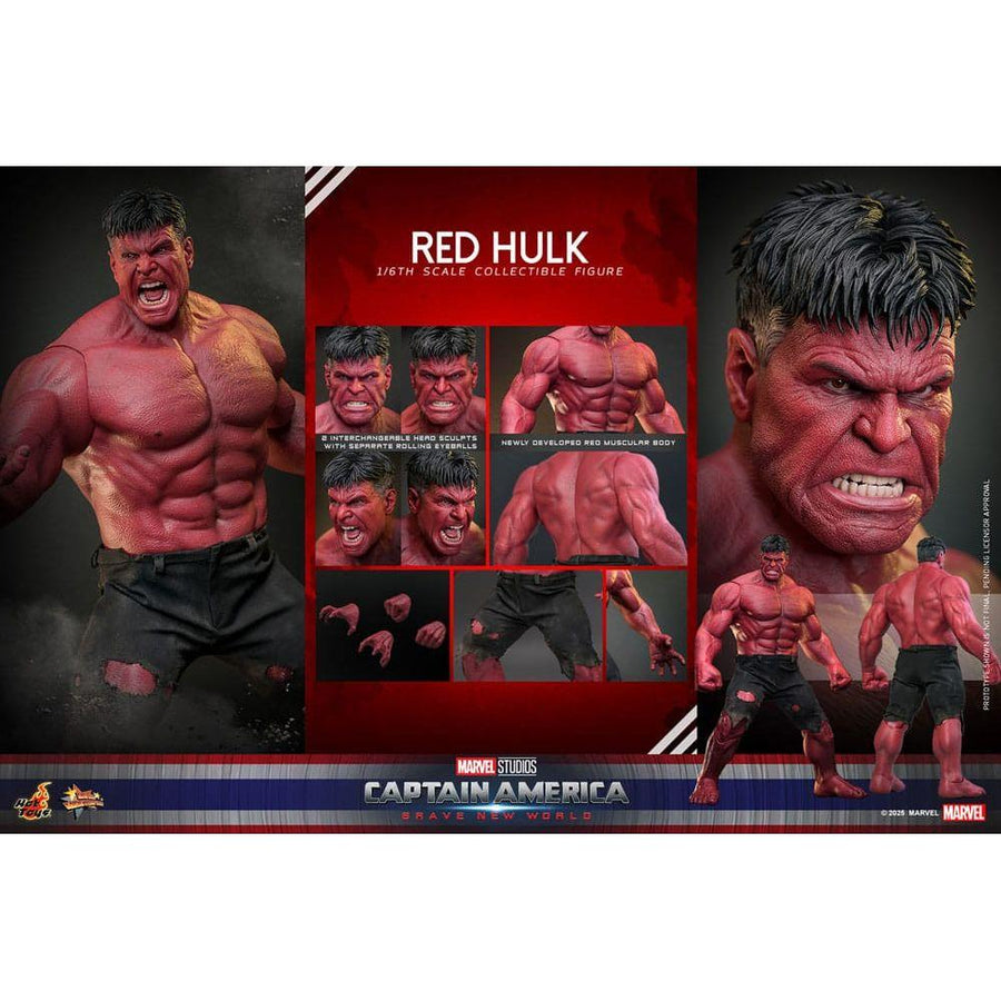 Captain America: Brave New World Movie Masterpiece Action Figure 1/6 Red Hulk 47 cm - The Happy Toy Store