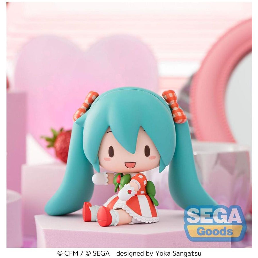 Character Vocal Series 01: Hatsune Miku Fuwa Petit Chibi Figure Hatsune Miku x Love and Berry Dress Up and Dance! Lovely Strawberry 8 cm - The Happy Toy Store