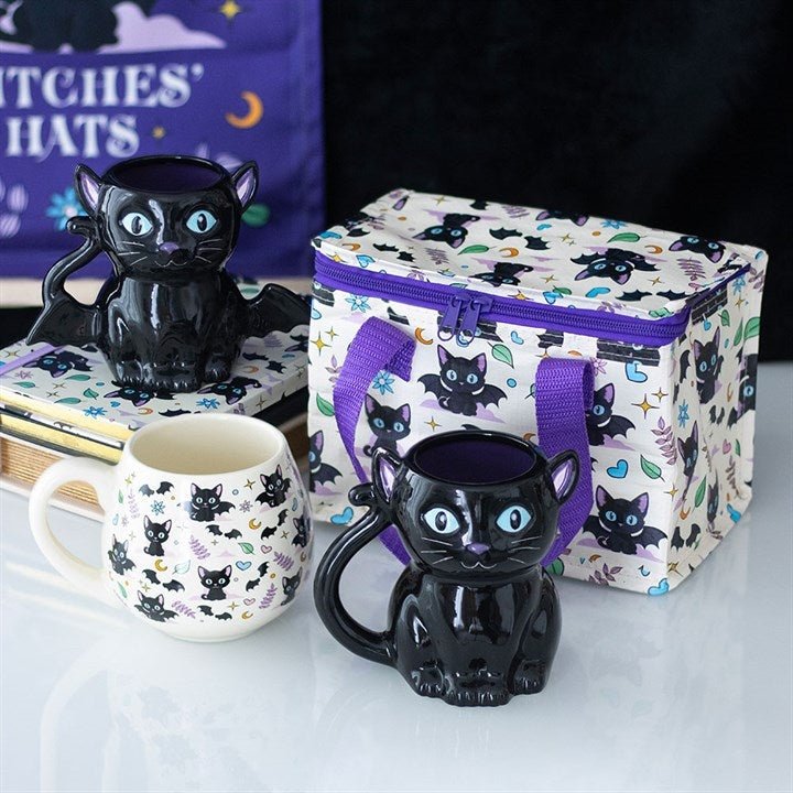 Cute and Creepy Gothic Black Cat Halloween Mug - The Happy Toy Store