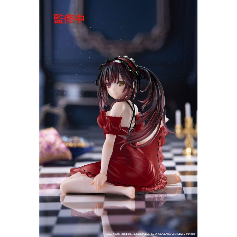 Date A Live V PVC Statue Desktop Cute Figure Kurumi Tokisaki Nightwear Ver. Renewal 13 cm - The Happy Toy Store