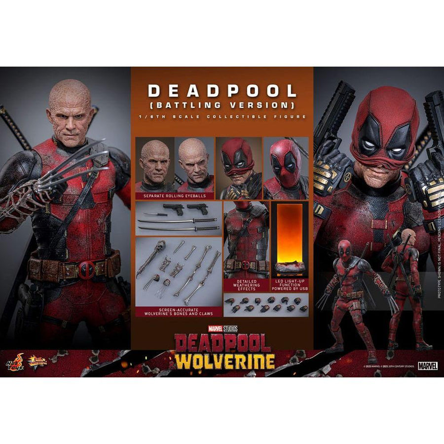 Deadpool & Wolverine Movie Masterpiece Action Figure 1/6 Deadpool (Battling Version) 31 cm - The Happy Toy Store