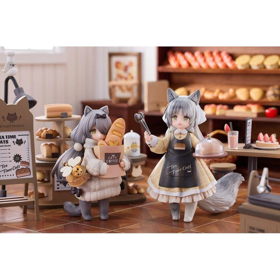 Decorated Life Collection PVC Statue Tea Time Cats - Cat Town Bakery Staff & Customer Set 12 cm - The Happy Toy Store