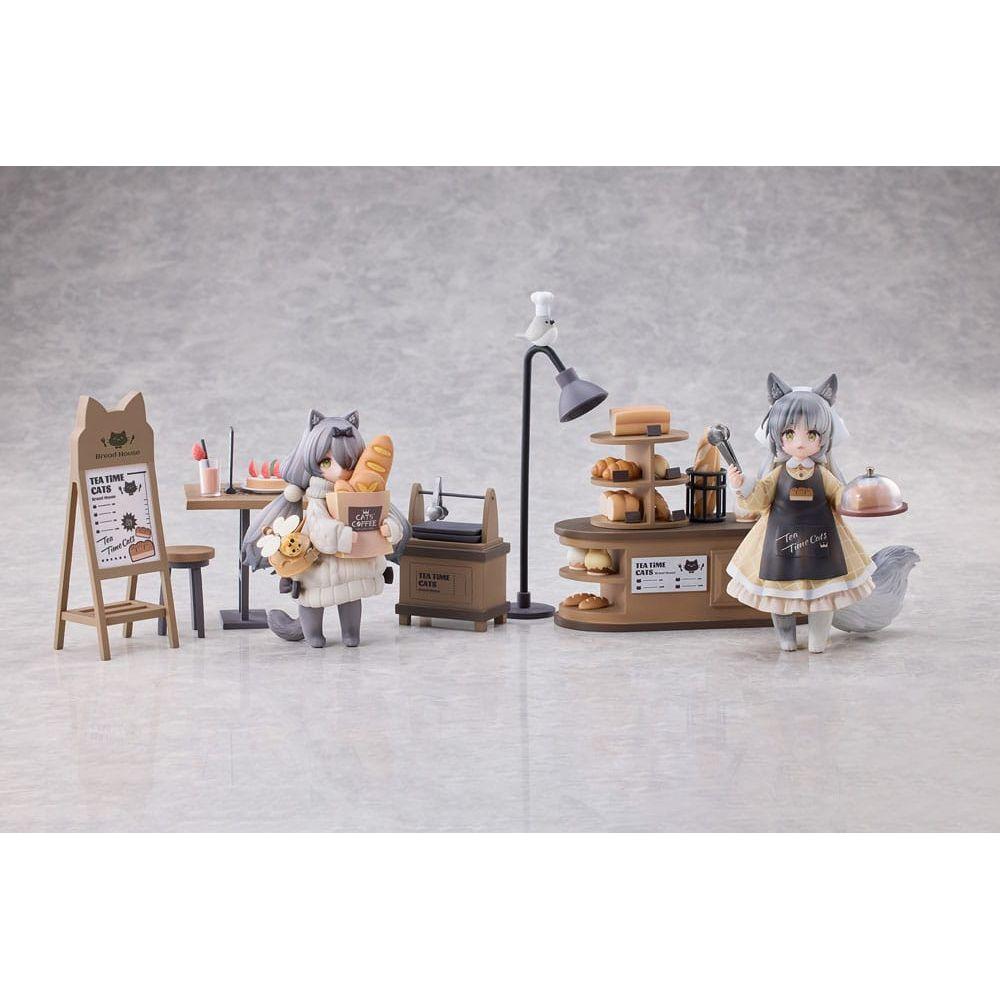 Decorated Life Collection PVC Statue Tea Time Cats - Cat Town Bakery Staff & Customer Set 12 cm - The Happy Toy Store