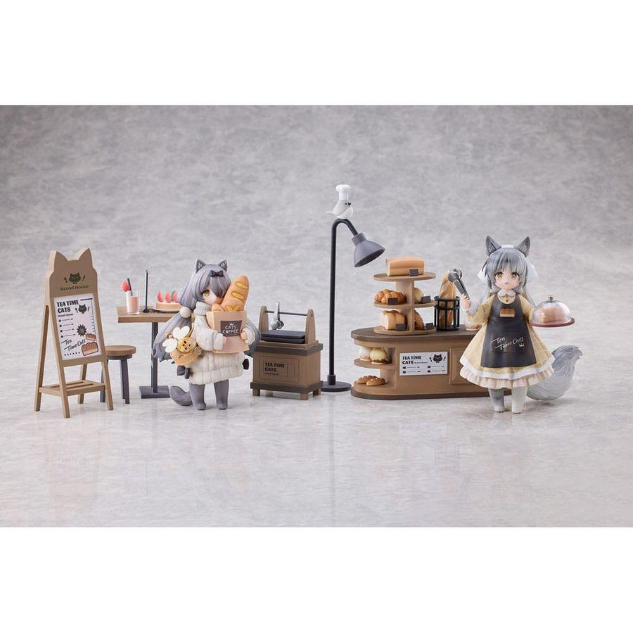 Decorated Life Collection PVC Statue Tea Time Cats - Cat Town Bakery Staff & Customer Set 12 cm - The Happy Toy Store