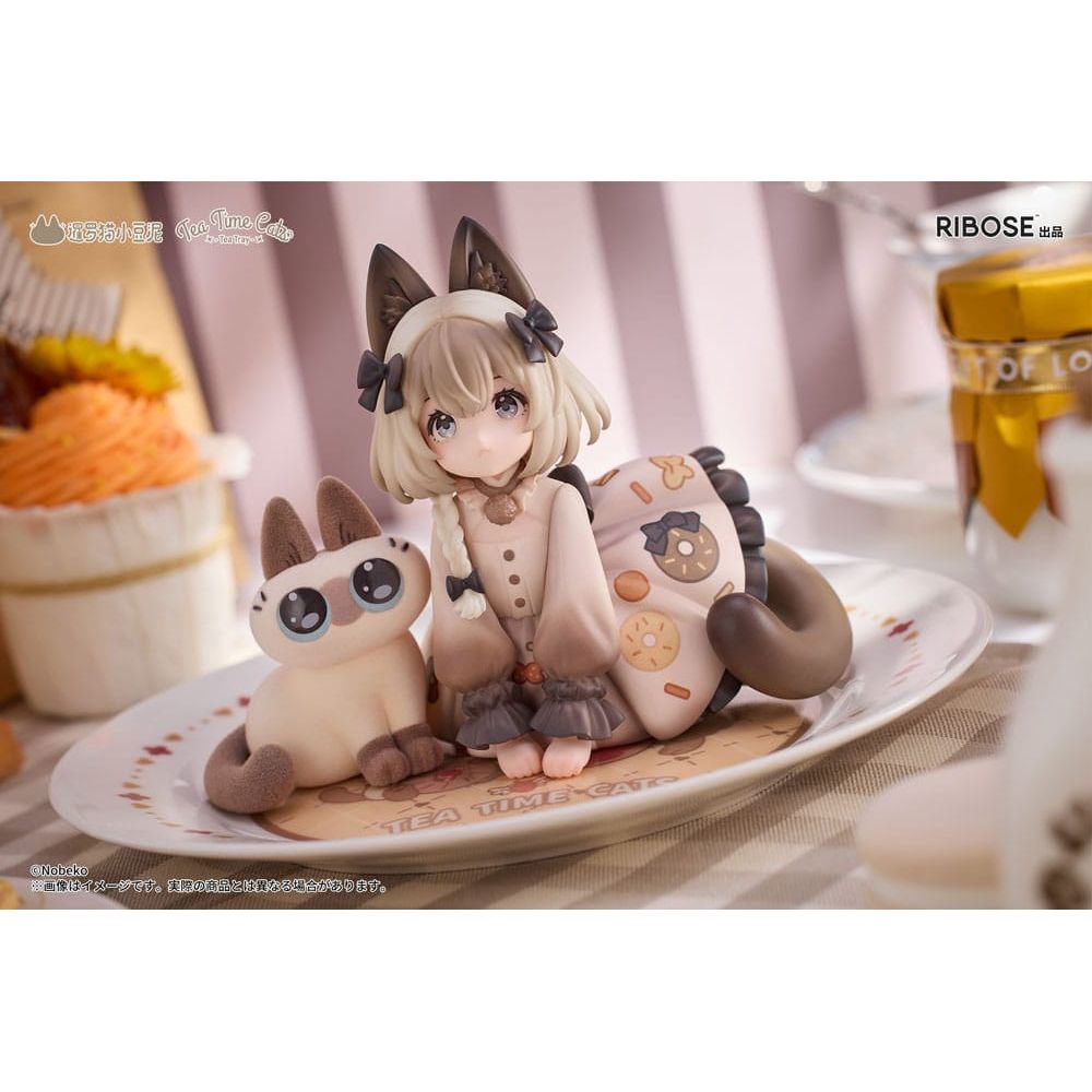 Decorated Life Collection PVC Statue Tea Time Cats x Siamese Cat Azuki - san Friendship Collaboration Exclusive Set 18 cm - The Happy Toy Store
