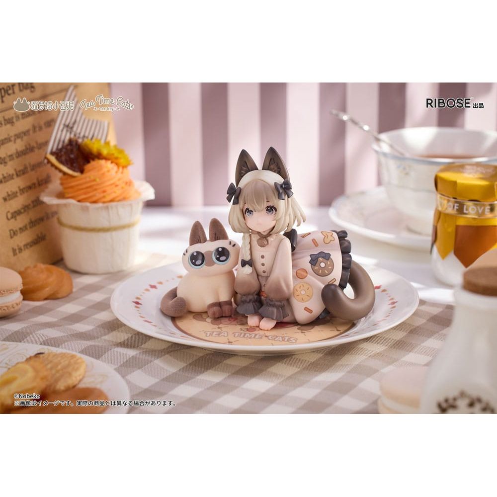 Decorated Life Collection PVC Statue Tea Time Cats x Siamese Cat Azuki - san Friendship Collaboration Exclusive Set 18 cm - The Happy Toy Store