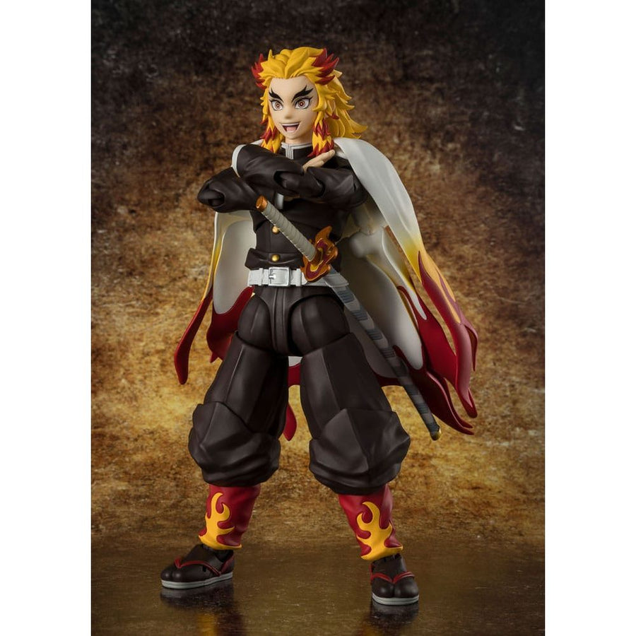 Demon Slayer: Kimetsu no Yaiba S.H.Figuarts Action Figure Kyojuro Rengoku 15 cm - The Happy Toy Store