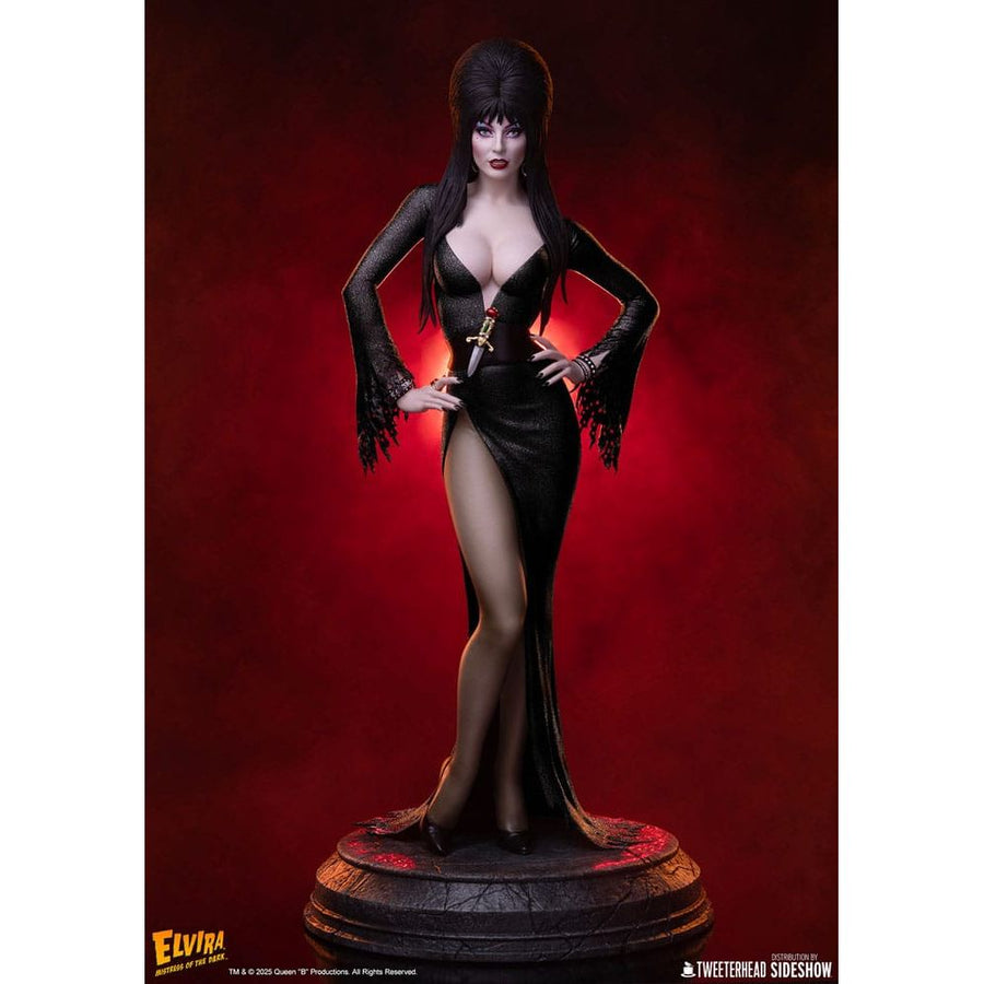 Elvira: Mistress of the Dark Maquette 1/4 Elvira (Black Glitter Dress) 48 cm - The Happy Toy Store