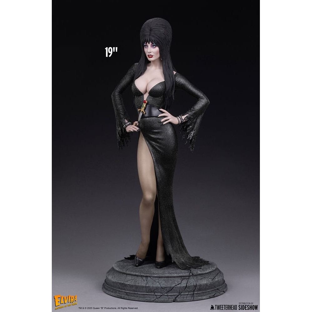 Elvira: Mistress of the Dark Maquette 1/4 Elvira (Black Glitter Dress) 48 cm - The Happy Toy Store