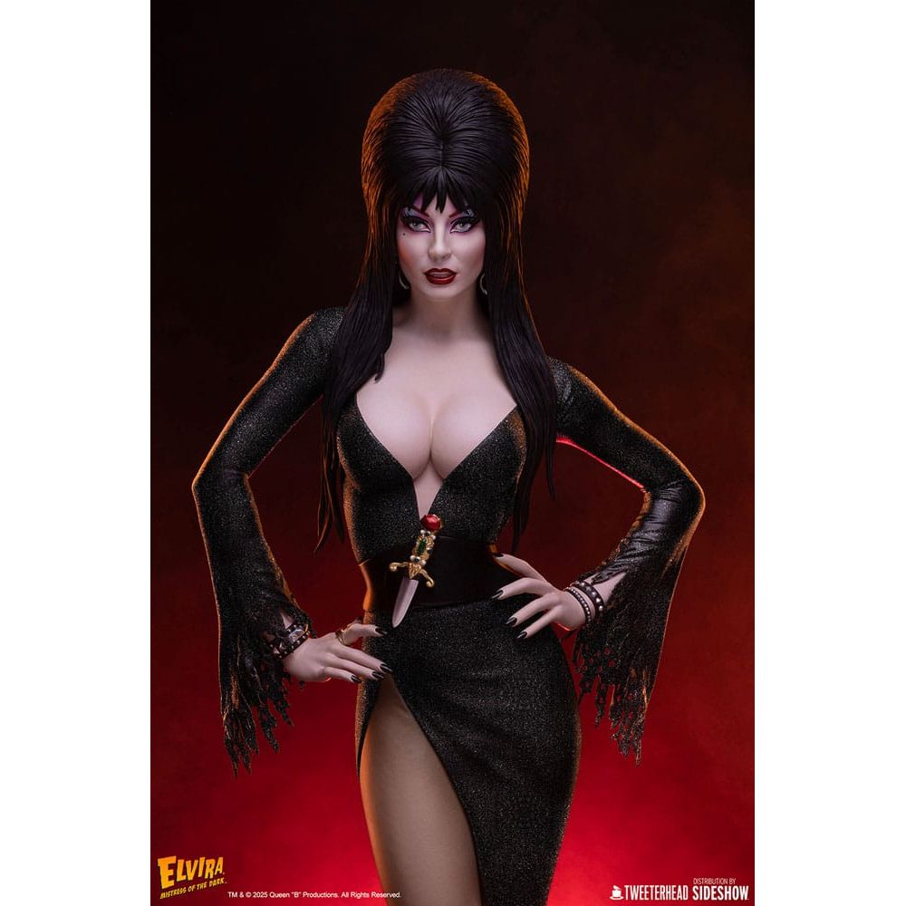 Elvira: Mistress of the Dark Maquette 1/4 Elvira (Black Glitter Dress) 48 cm - The Happy Toy Store