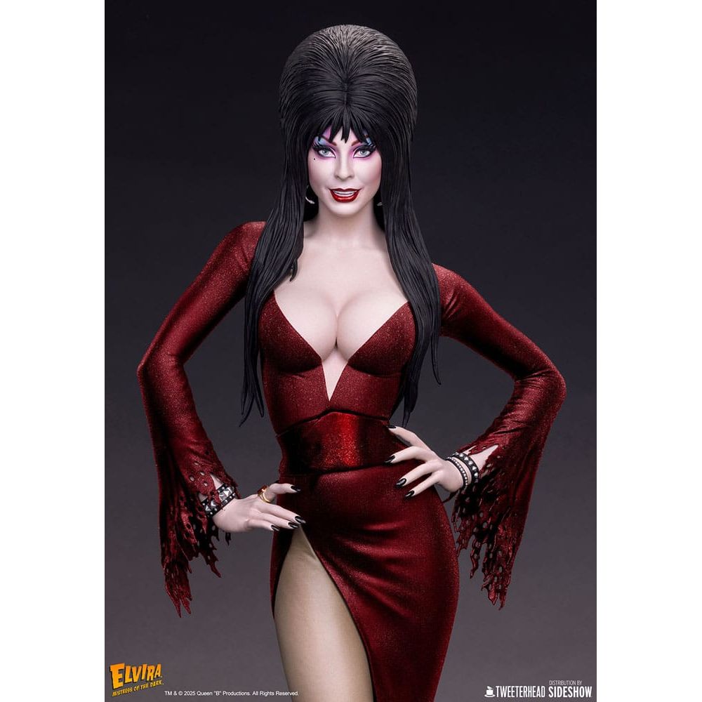 Elvira: Mistress of the Dark Maquette 1/4 Elvira (Red Glitter Dress) 48 cm - The Happy Toy Store