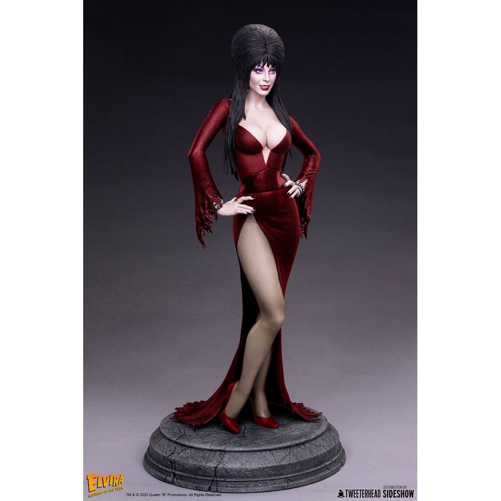 Elvira: Mistress of the Dark Maquette 1/4 Elvira (Red Glitter Dress) 48 cm - The Happy Toy Store