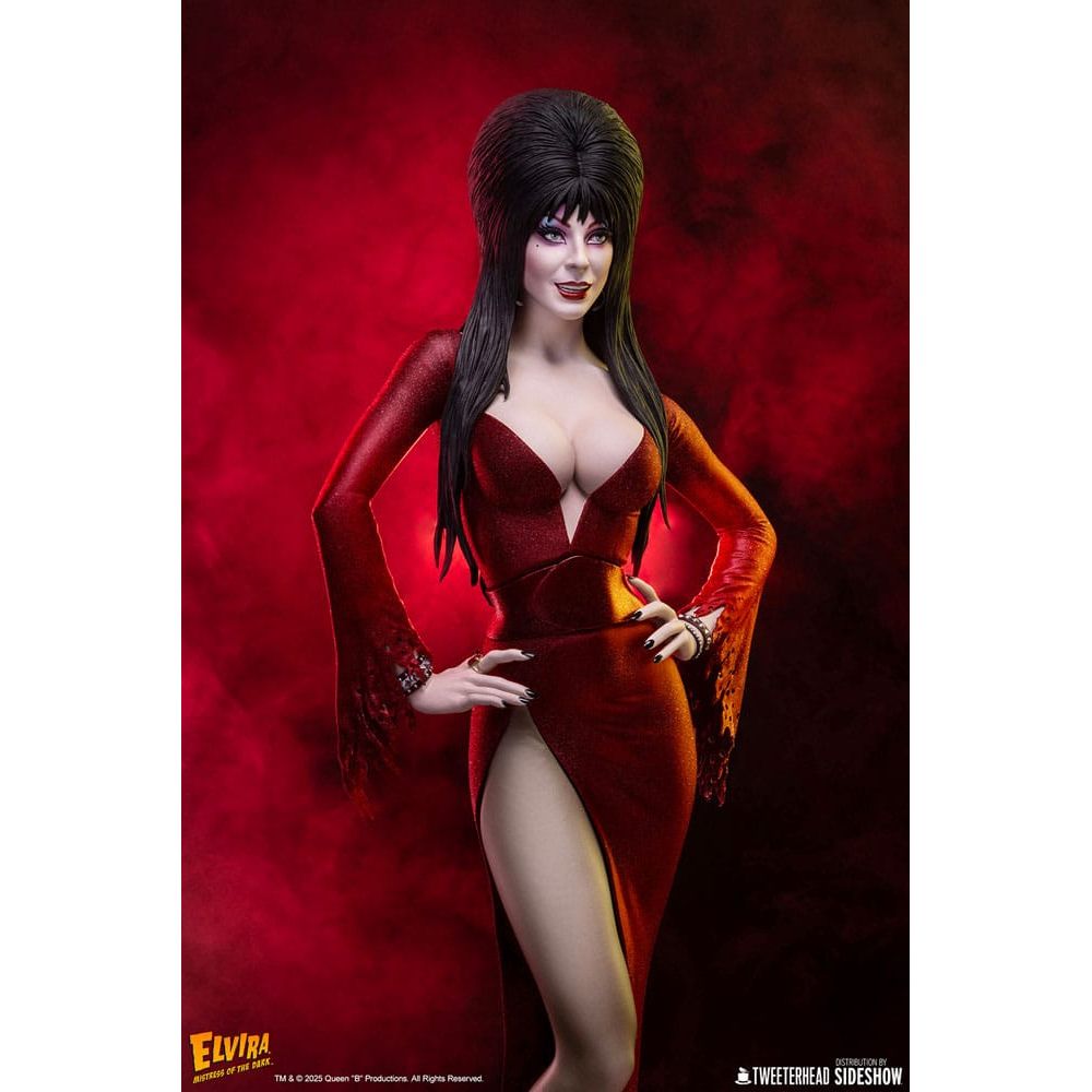 Elvira: Mistress of the Dark Maquette 1/4 Elvira (Red Glitter Dress) 48 cm - The Happy Toy Store