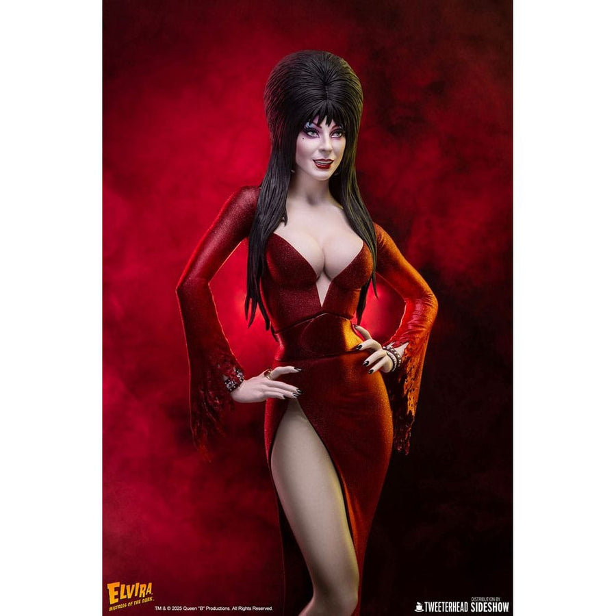 Elvira: Mistress of the Dark Maquette 1/4 Elvira (Red Glitter Dress) 48 cm - The Happy Toy Store