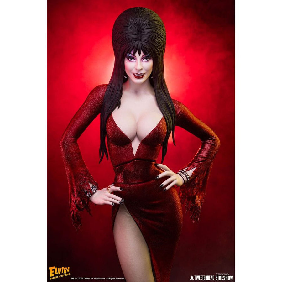 Elvira: Mistress of the Dark Maquette 1/4 Elvira (Red Glitter Dress) 48 cm - The Happy Toy Store