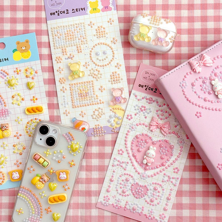 Everyday 3D Epoxy Deco Stickers– Cute Jelly Bead Style - The Happy Toy Store