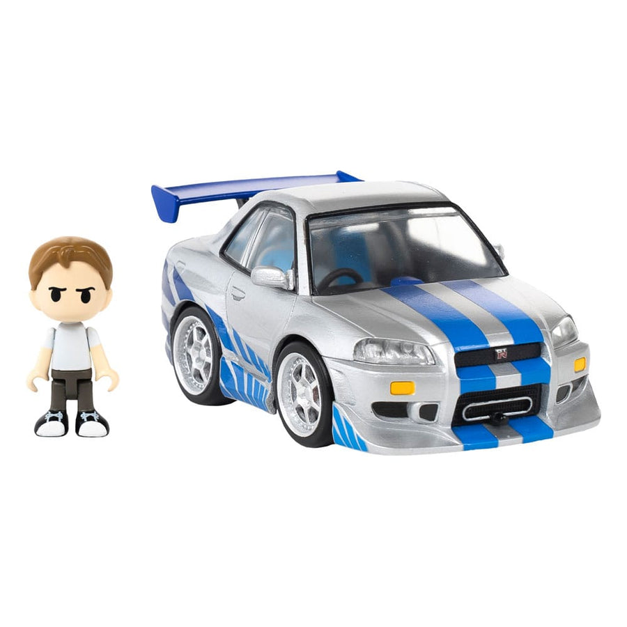 Fast & Furious Q - Village Vehicle with mini - figure Nissan Skyline GT - R (R34) 9 cm - The Happy Toy Store