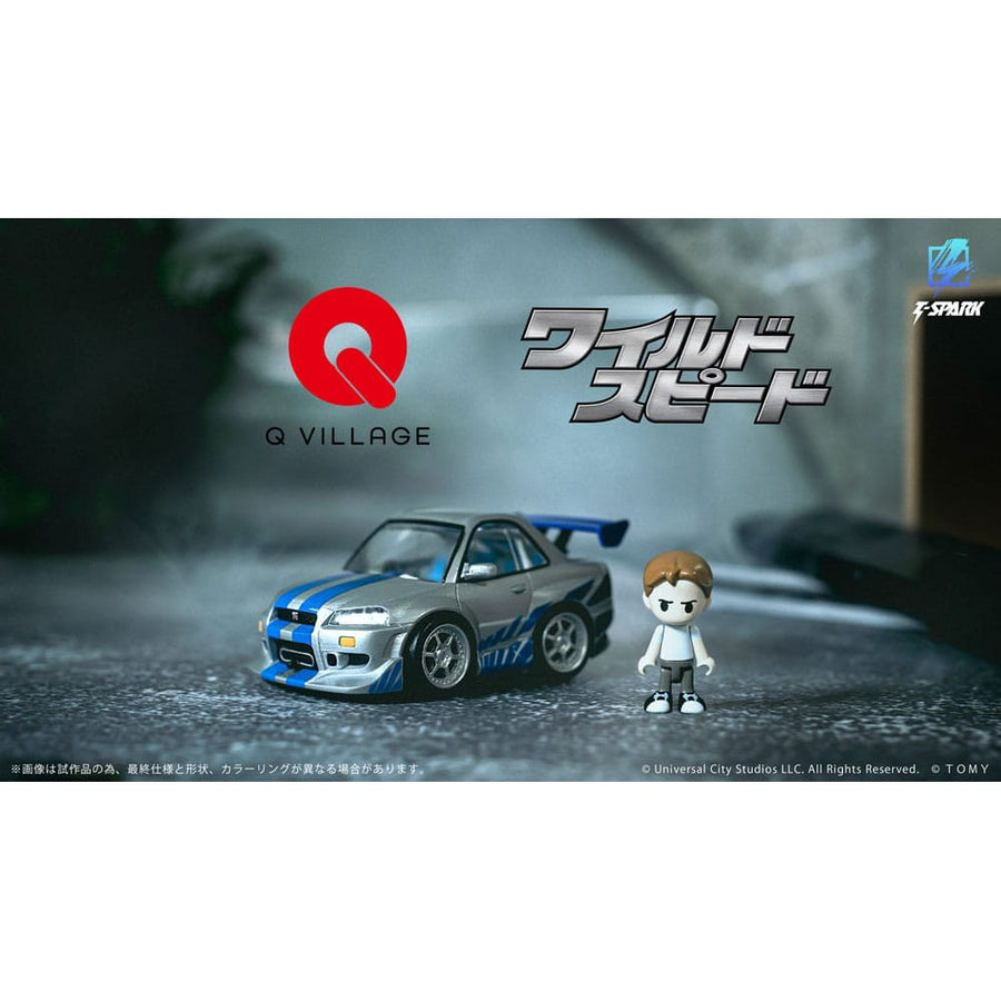 Fast & Furious Q - Village Vehicle with mini - figure Nissan Skyline GT - R (R34) 9 cm - The Happy Toy Store