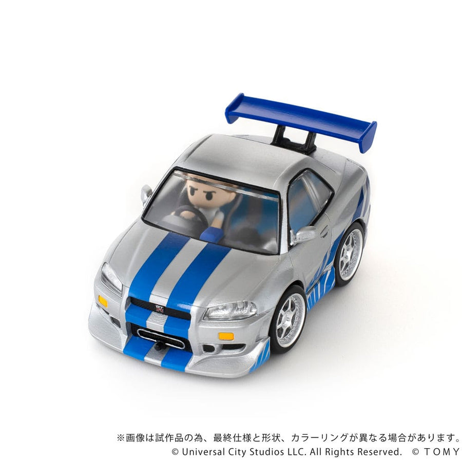 Fast & Furious Q - Village Vehicle with mini - figure Nissan Skyline GT - R (R34) 9 cm - The Happy Toy Store
