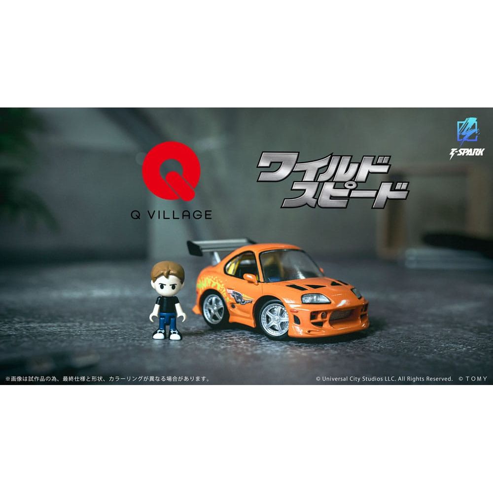 Fast & Furious Q - Village Vehicle with mini - figure Toyota Supra JZA80 9 cm - The Happy Toy Store