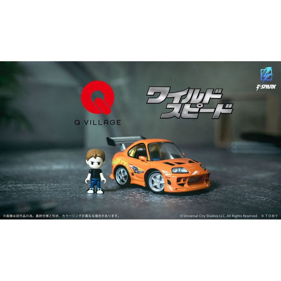 Fast & Furious Q - Village Vehicle with mini - figure Toyota Supra JZA80 9 cm - The Happy Toy Store
