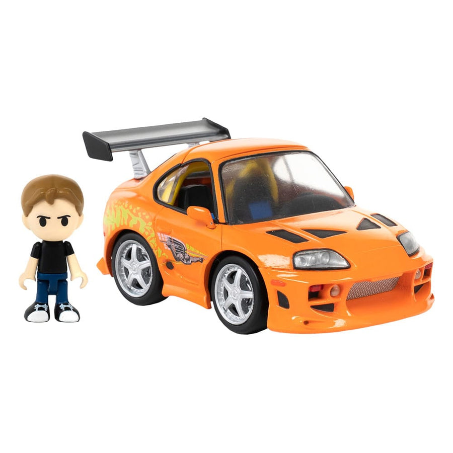 Fast & Furious Q - Village Vehicle with mini - figure Toyota Supra JZA80 9 cm - The Happy Toy Store