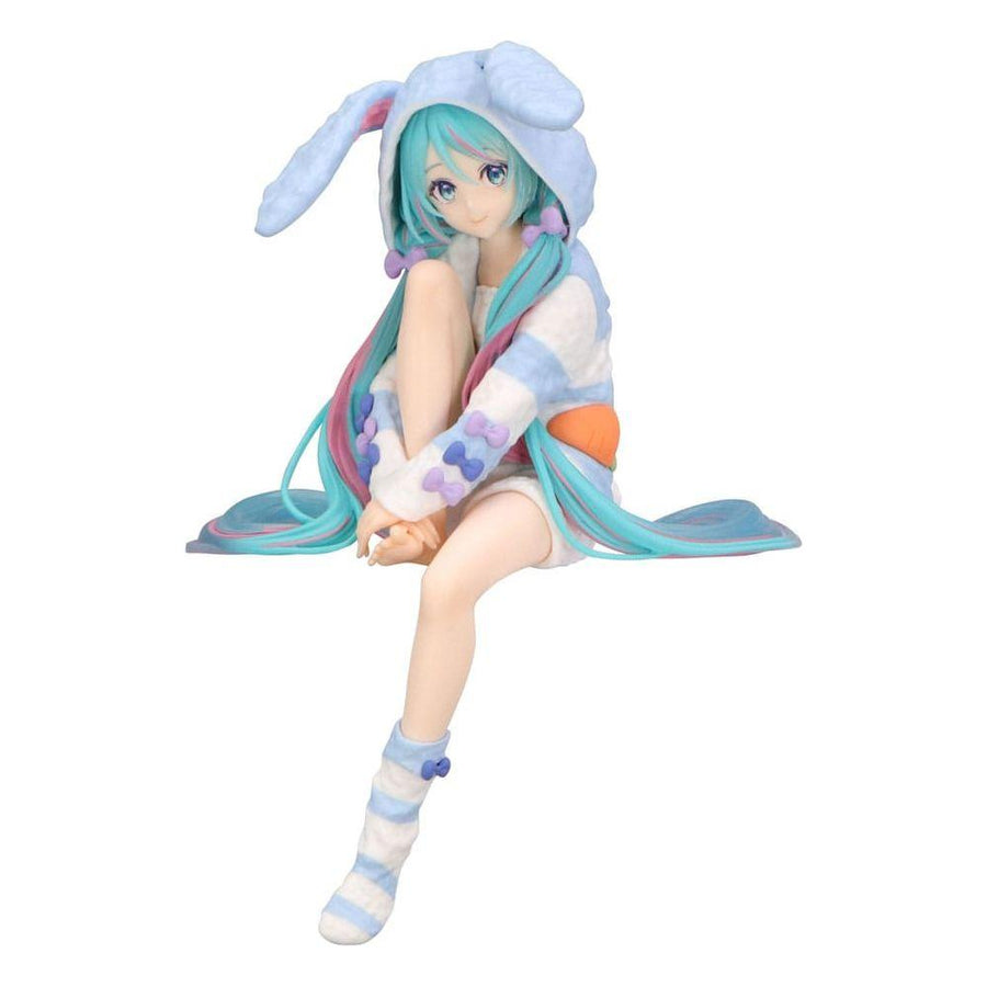Hatsune Miku Noodle Stopper PVC Statue Hatsune Miku Rabbit Ear Hood Pajama Blue Color Ver. 14 cm - The Happy Toy Store