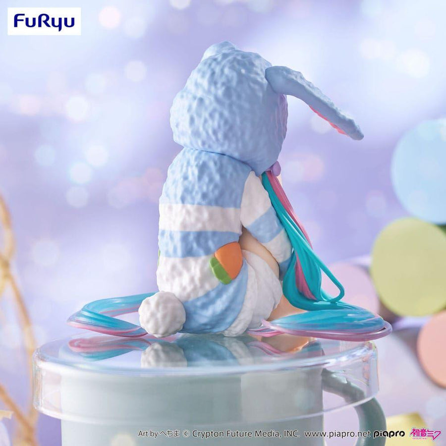Hatsune Miku Noodle Stopper PVC Statue Hatsune Miku Rabbit Ear Hood Pajama Blue Color Ver. 14 cm - The Happy Toy Store