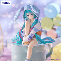 Hatsune Miku Noodle Stopper PVC Statue Hatsune Miku Rabbit Ear Hood Pajama Blue Color Ver. 14 cm - The Happy Toy Store