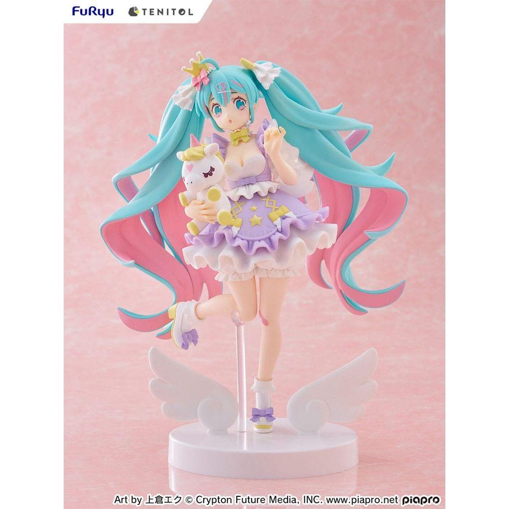 Hatsune Miku Tenitol PVC Statue Hatsune Miku Yumekawa Princess Lavender Ver. 21 cm - The Happy Toy Store
