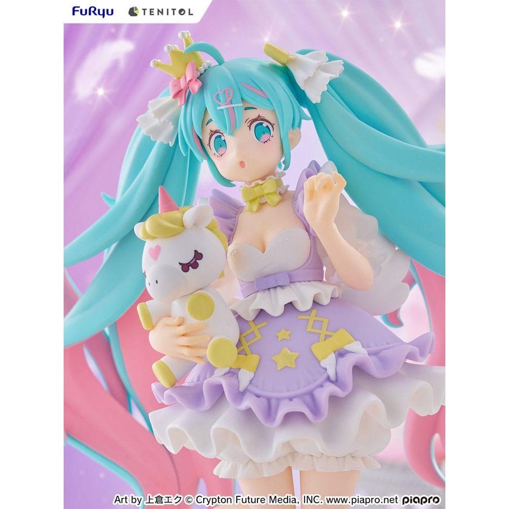 Hatsune Miku Tenitol PVC Statue Hatsune Miku Yumekawa Princess Lavender Ver. 21 cm - The Happy Toy Store