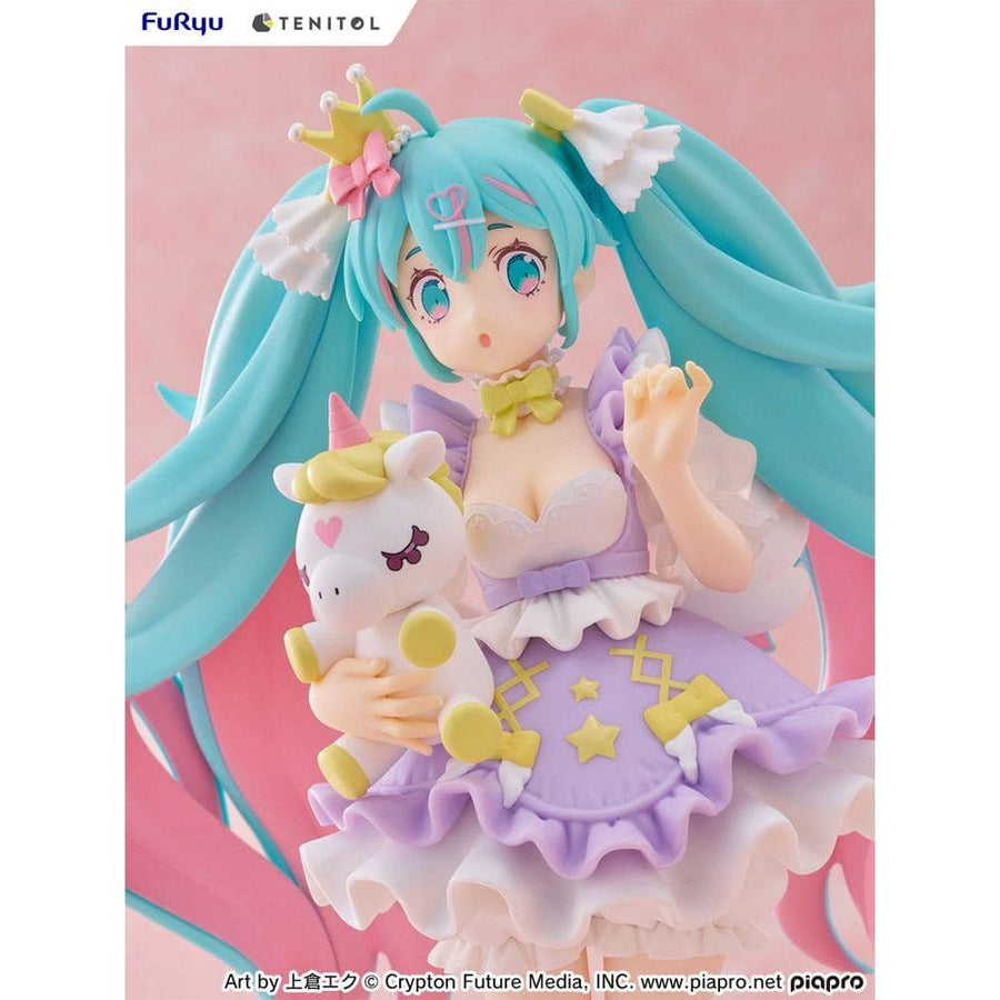 Hatsune Miku Tenitol PVC Statue Hatsune Miku Yumekawa Princess Lavender Ver. 21 cm - The Happy Toy Store