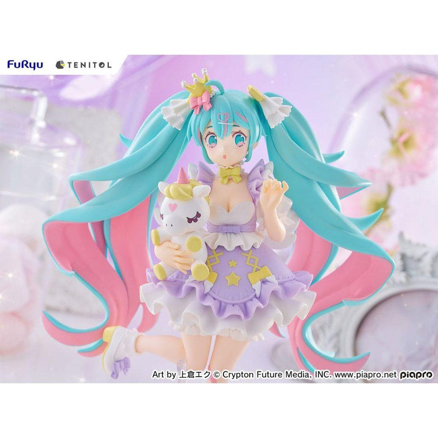 Hatsune Miku Tenitol PVC Statue Hatsune Miku Yumekawa Princess Lavender Ver. 21 cm - The Happy Toy Store
