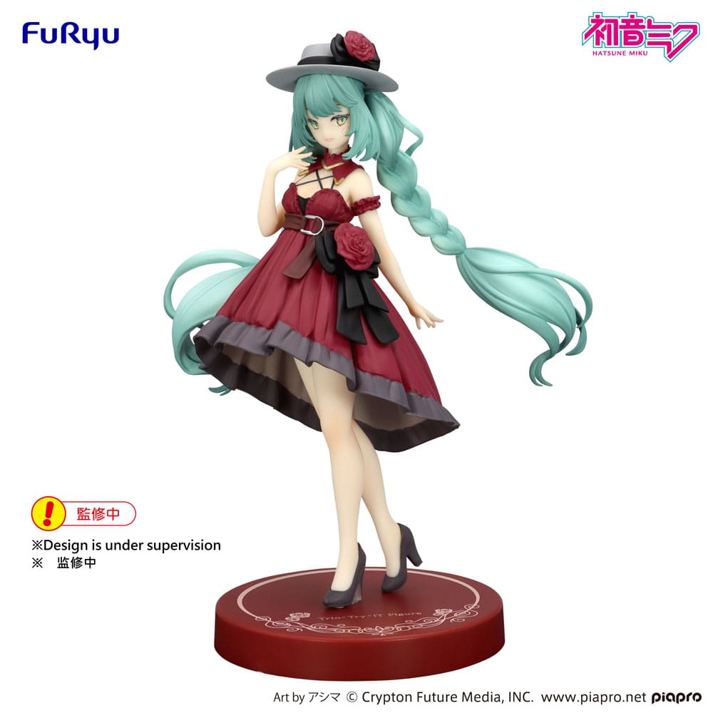 Hatsune Miku Trio - Try - iT PVC Statue Hatsune Miku Outing Dress Red Color Ver. 19 cm - The Happy Toy Store