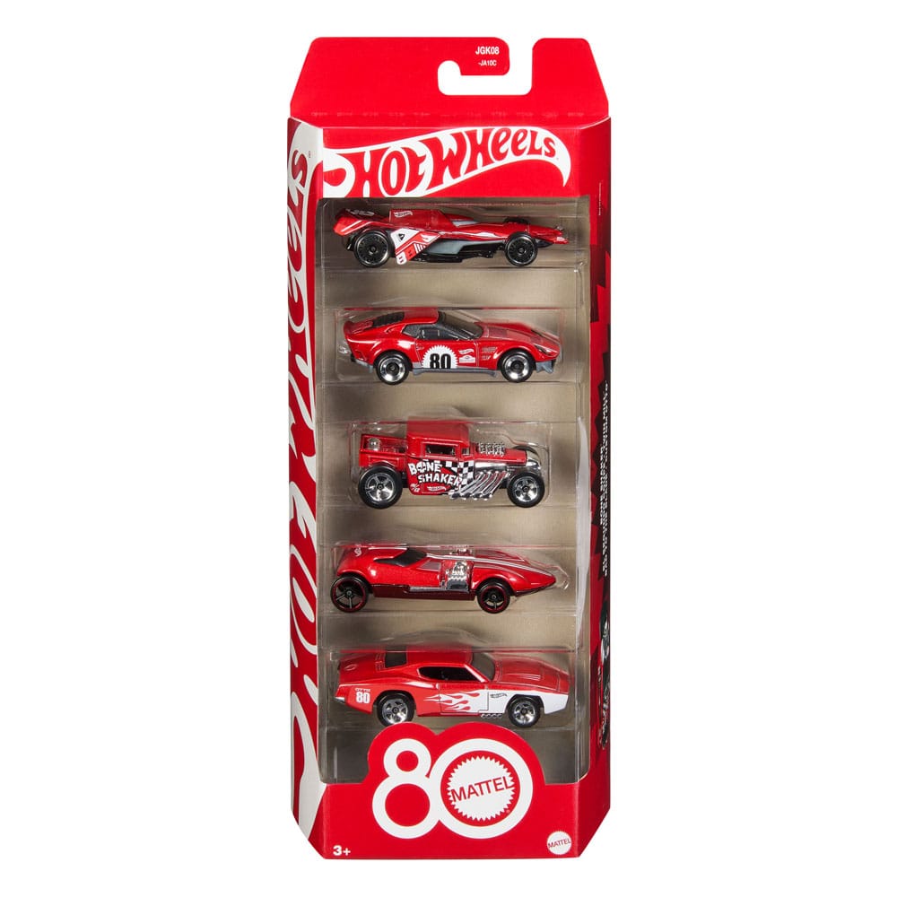 Hot Wheels Diecast Vehicle 5-Pack 1/64 80th Anniversary The