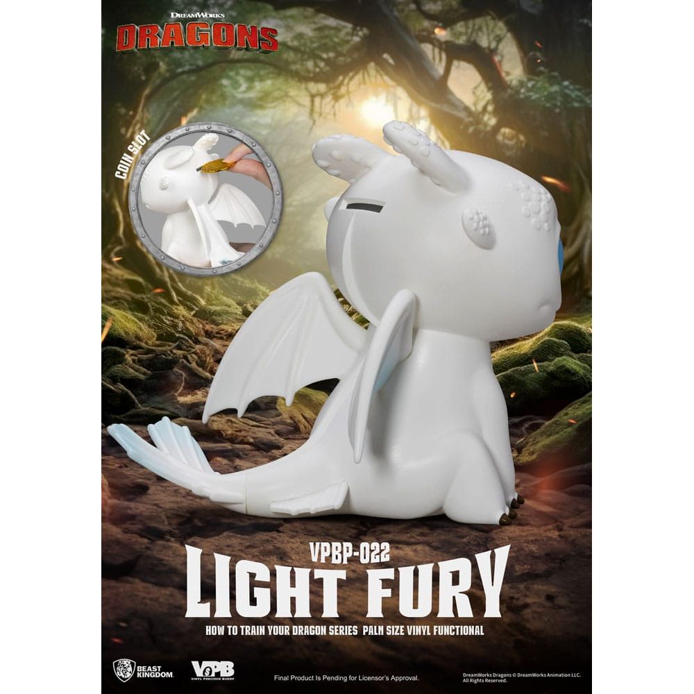 How To Train Your Dragon Piggy Vinyl Bank Light Fury 12 cm - The Happy Toy Store