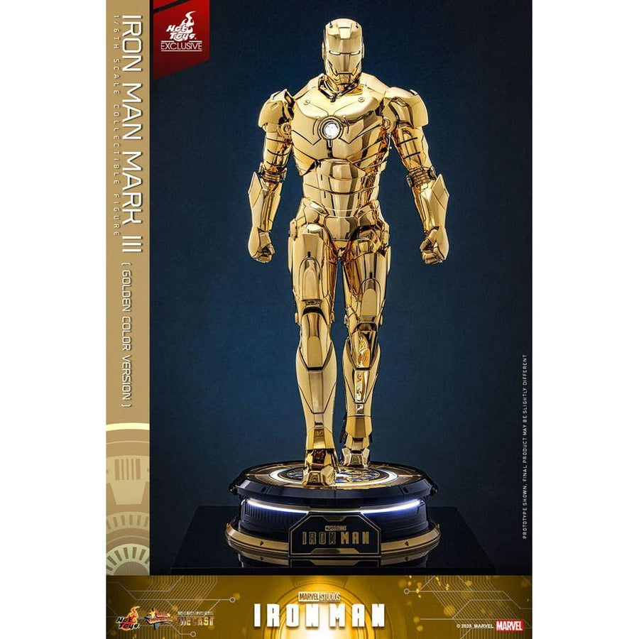 Iron Man Movie Masterpiece Diecast Action Figure 1/6 Iron Man Mark III (Gold Color Version) Hot Toys Exclusive 33 cm - The Happy Toy Store
