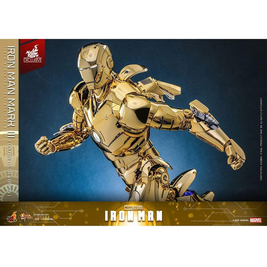Iron Man Movie Masterpiece Diecast Action Figure 1/6 Iron Man Mark III (Gold Color Version) Hot Toys Exclusive 33 cm - The Happy Toy Store