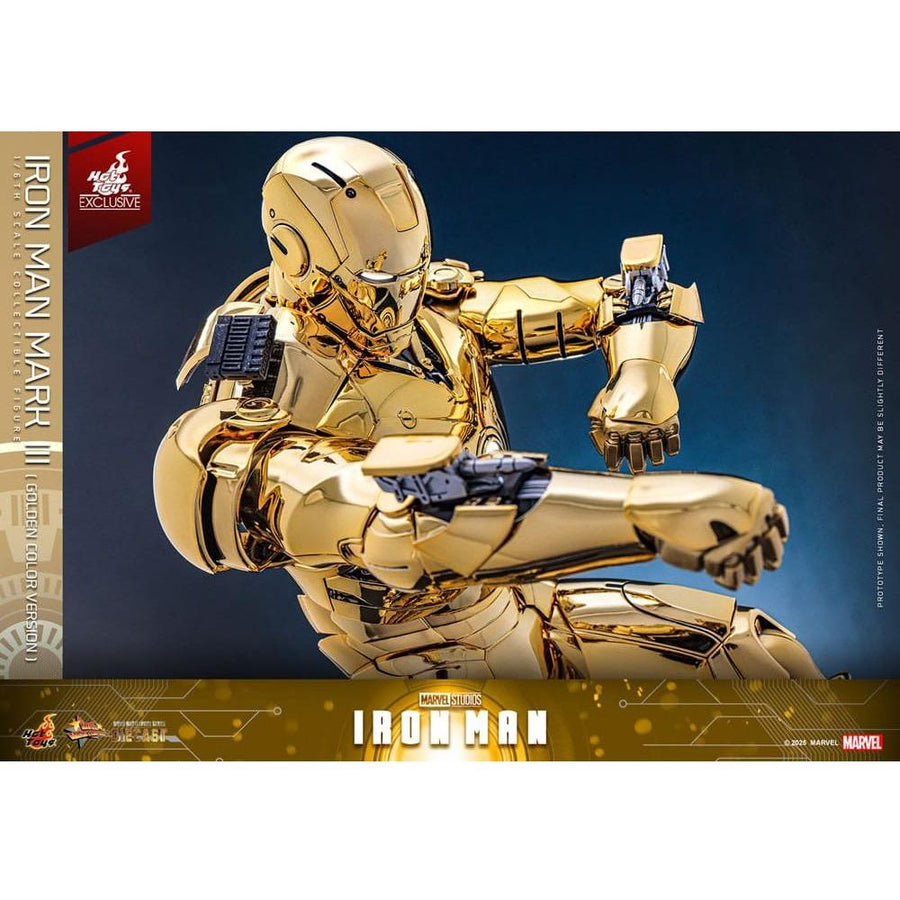 Iron Man Movie Masterpiece Diecast Action Figure 1/6 Iron Man Mark III (Gold Color Version) Hot Toys Exclusive 33 cm - The Happy Toy Store