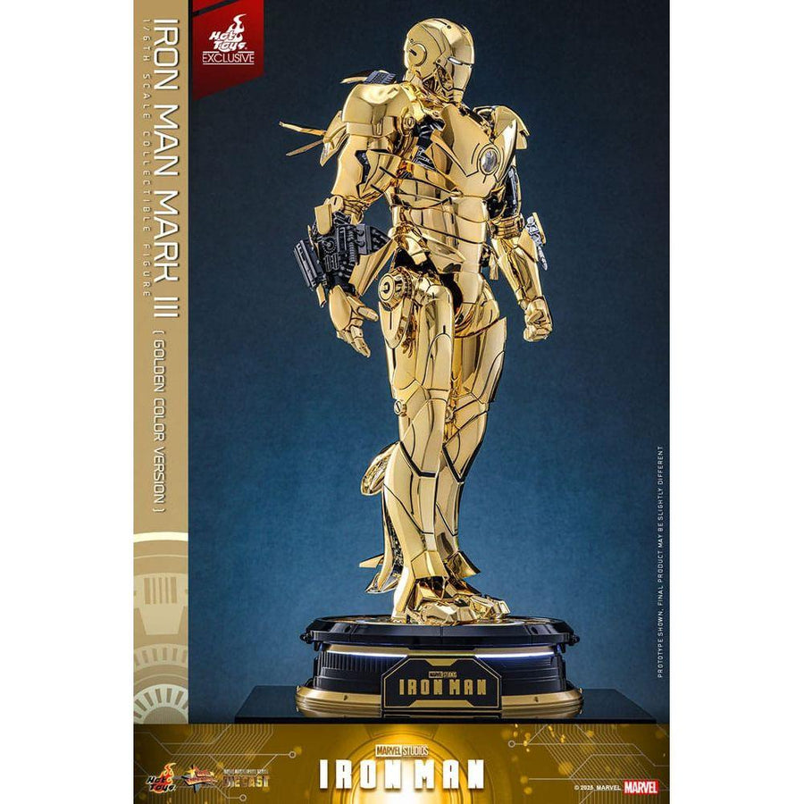 Iron Man Movie Masterpiece Diecast Action Figure 1/6 Iron Man Mark III (Gold Color Version) Hot Toys Exclusive 33 cm - The Happy Toy Store