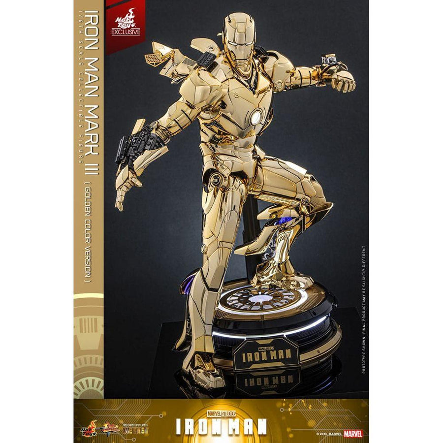 Iron Man Movie Masterpiece Diecast Action Figure 1/6 Iron Man Mark III (Gold Color Version) Hot Toys Exclusive 33 cm - The Happy Toy Store