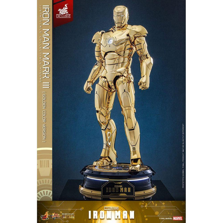 Iron Man Movie Masterpiece Diecast Action Figure 1/6 Iron Man Mark III (Gold Color Version) Hot Toys Exclusive 33 cm - The Happy Toy Store