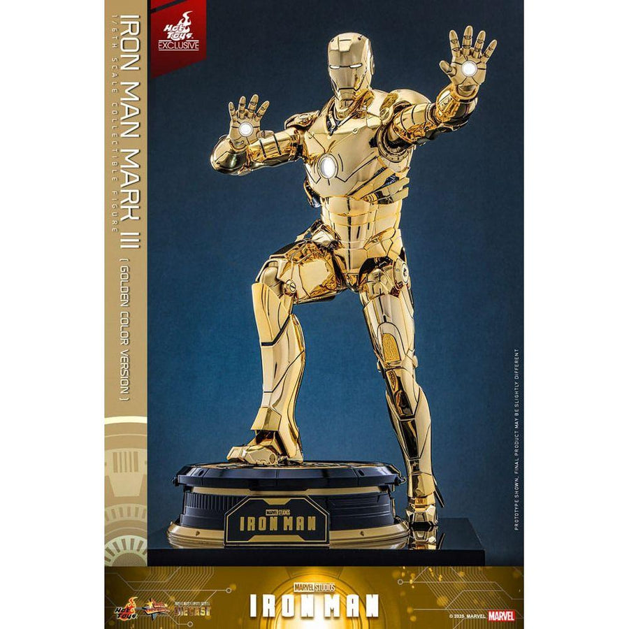 Iron Man Movie Masterpiece Diecast Action Figure 1/6 Iron Man Mark III (Gold Color Version) Hot Toys Exclusive 33 cm - The Happy Toy Store
