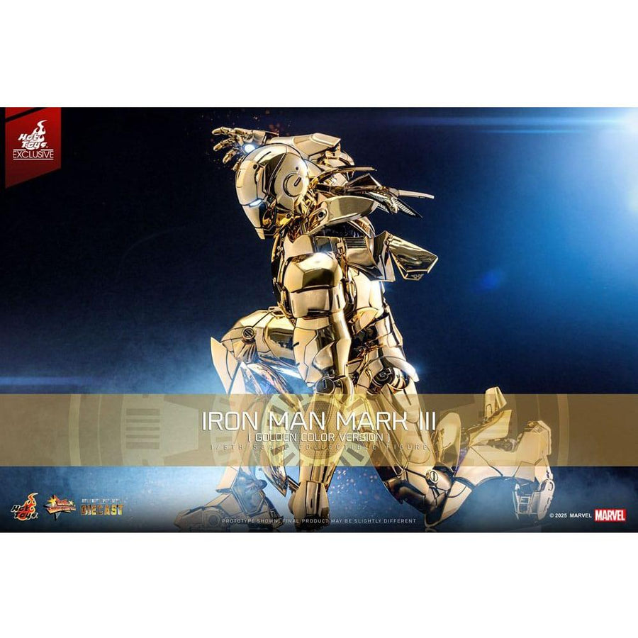 Iron Man Movie Masterpiece Diecast Action Figure 1/6 Iron Man Mark III (Gold Color Version) Hot Toys Exclusive 33 cm - The Happy Toy Store