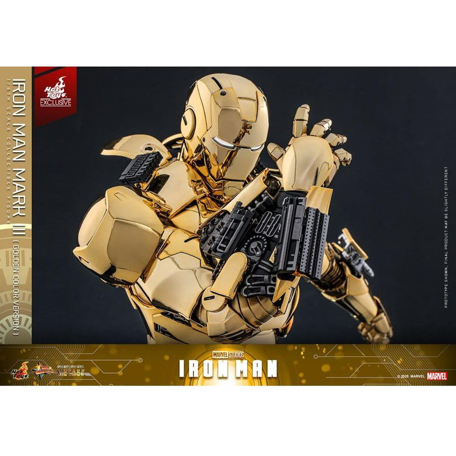Iron Man Movie Masterpiece Diecast Action Figure 1/6 Iron Man Mark III (Gold Color Version) Hot Toys Exclusive 33 cm - The Happy Toy Store