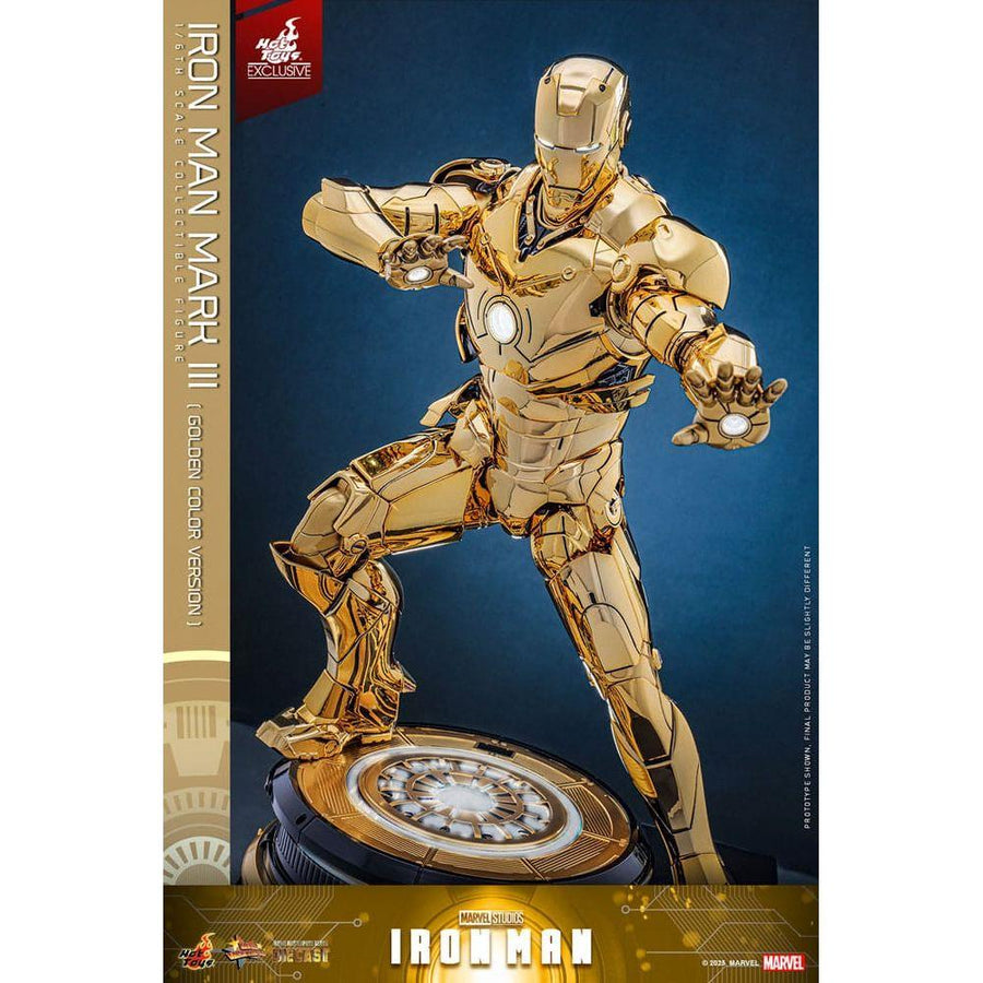 Iron Man Movie Masterpiece Diecast Action Figure 1/6 Iron Man Mark III (Gold Color Version) Hot Toys Exclusive 33 cm - The Happy Toy Store