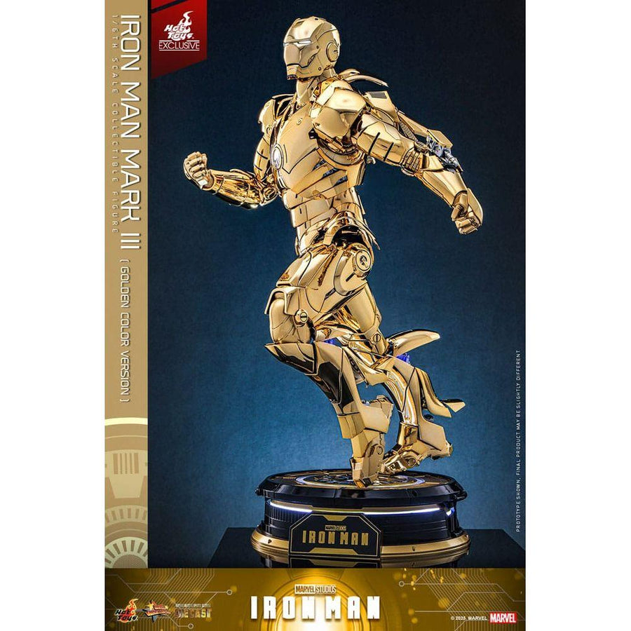 Iron Man Movie Masterpiece Diecast Action Figure 1/6 Iron Man Mark III (Gold Color Version) Hot Toys Exclusive 33 cm - The Happy Toy Store